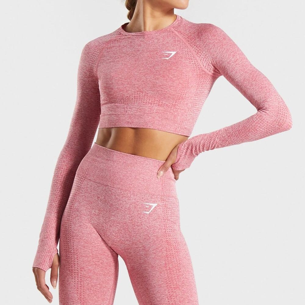 Gymshark Vital Seamless Long Sleeve Workout Gym Crop Top Pullover Size M